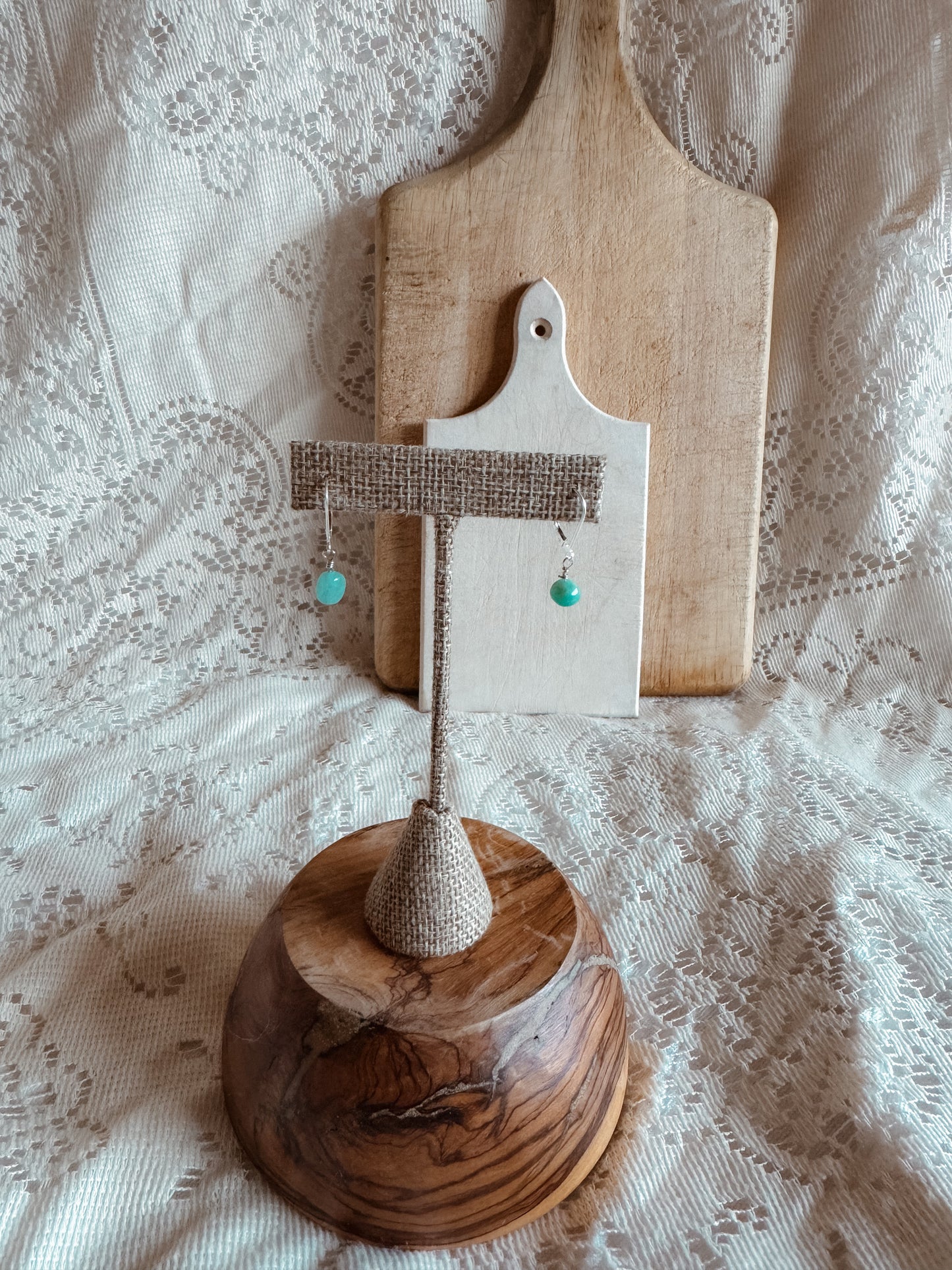 Amazonite Earrings – Sterling Silver Lever Back Gemstone Jewelry