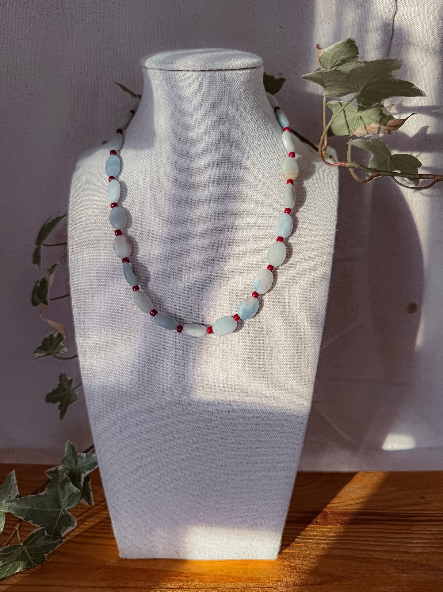 Amazonite Matte Oval Necklace