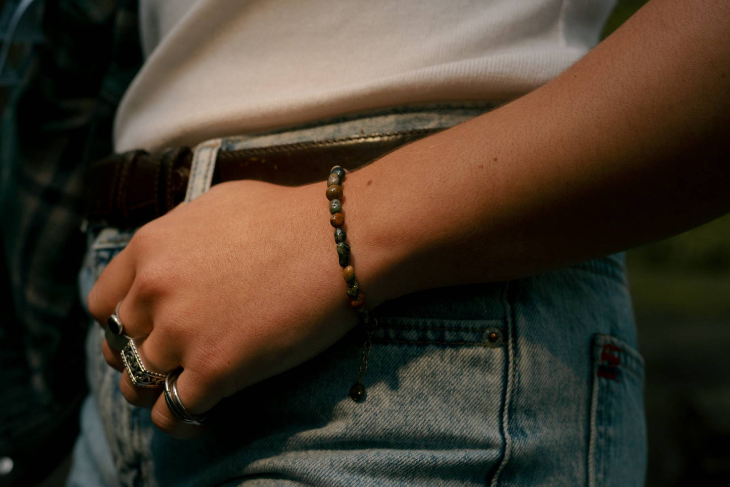 The Ocean Jasper Pebble Bracelet