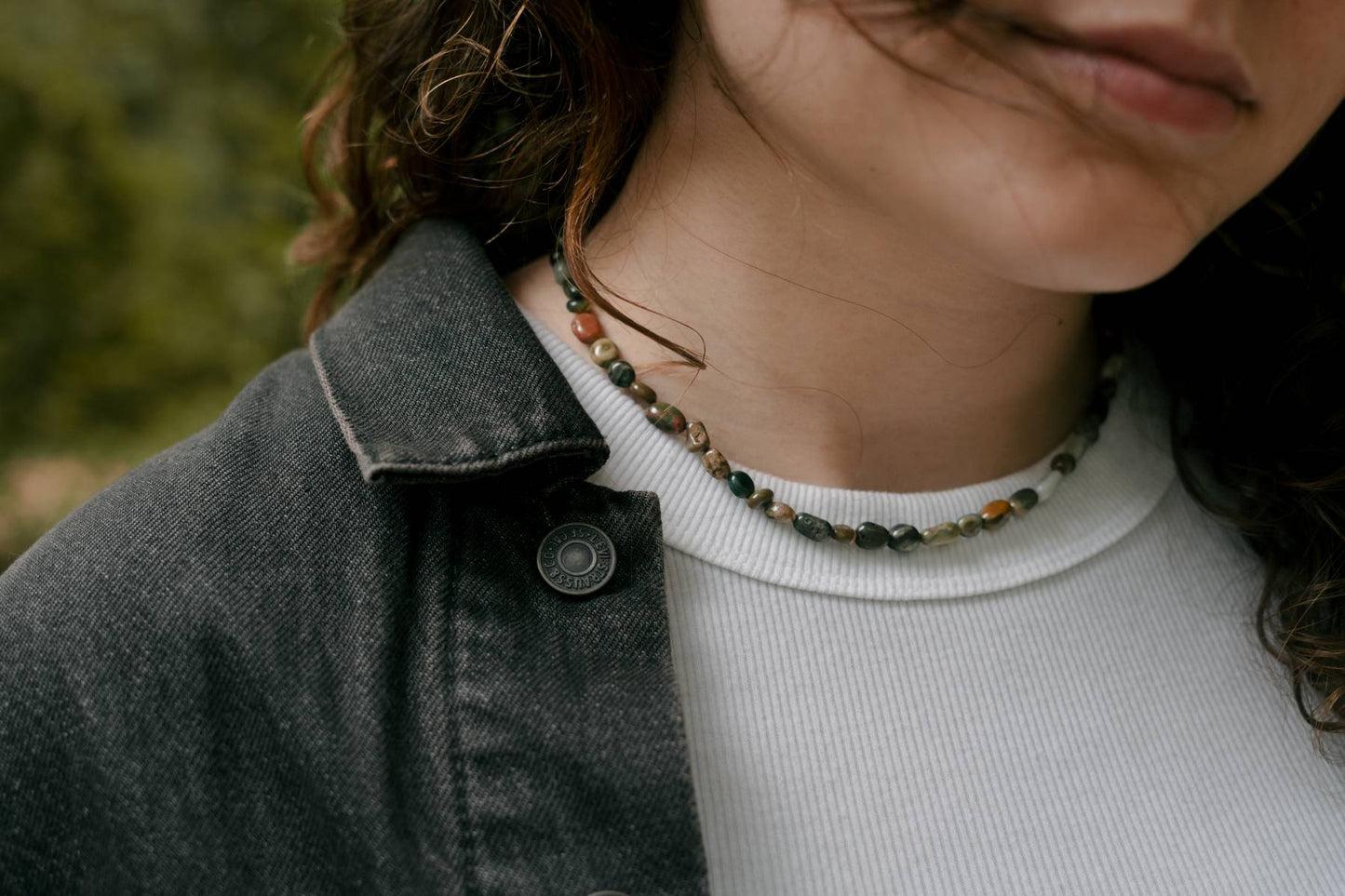 The Ocean Jasper Pebble Necklace
