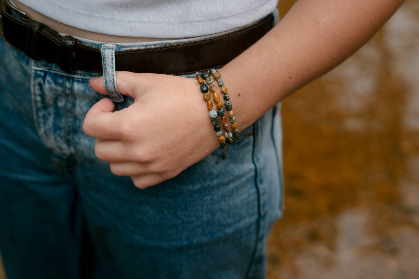 The Ocean Jasper Pebble Bracelet