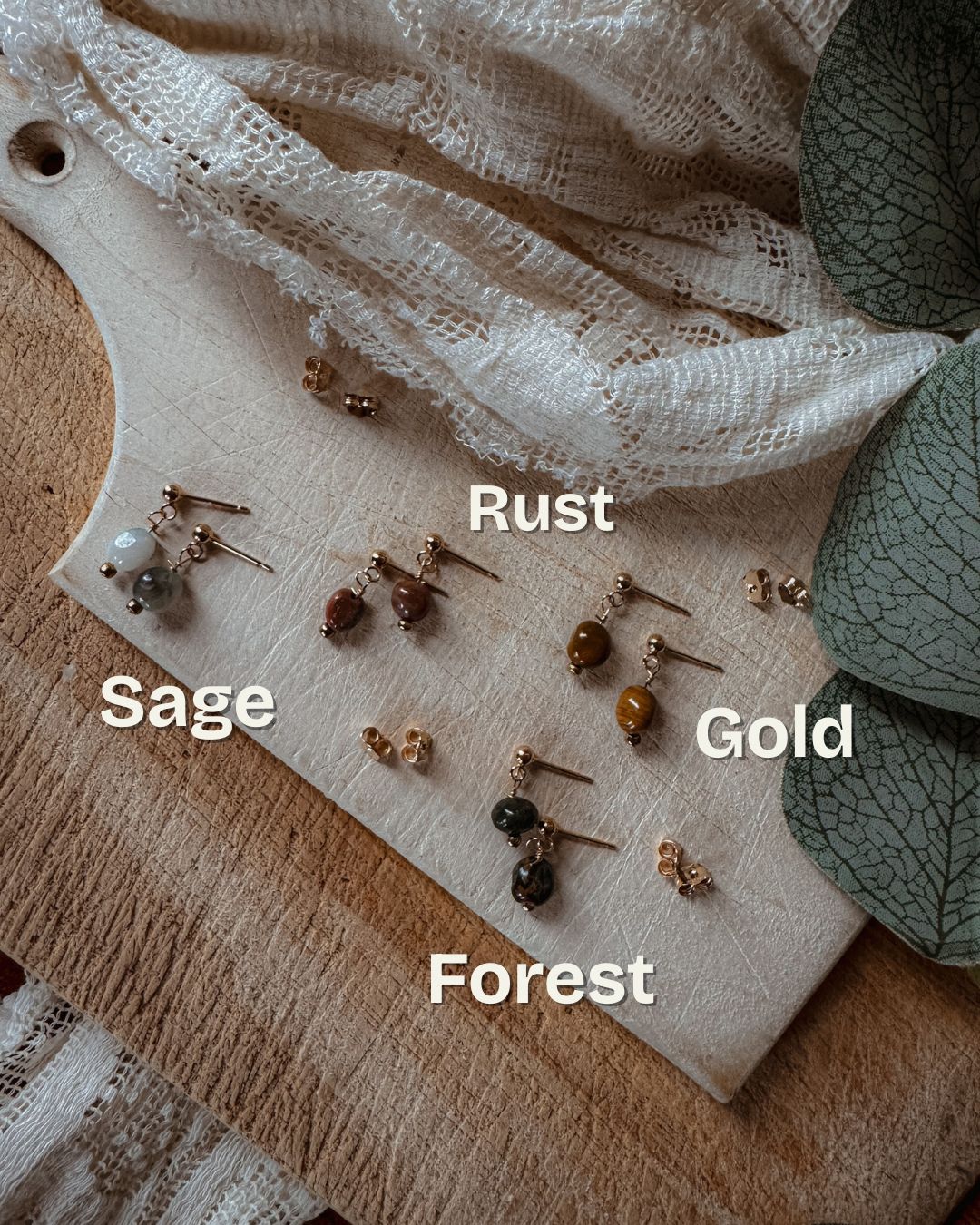 Ocean Jasper Earrings – 14k Gold Filled Post Gemstone Jewelry