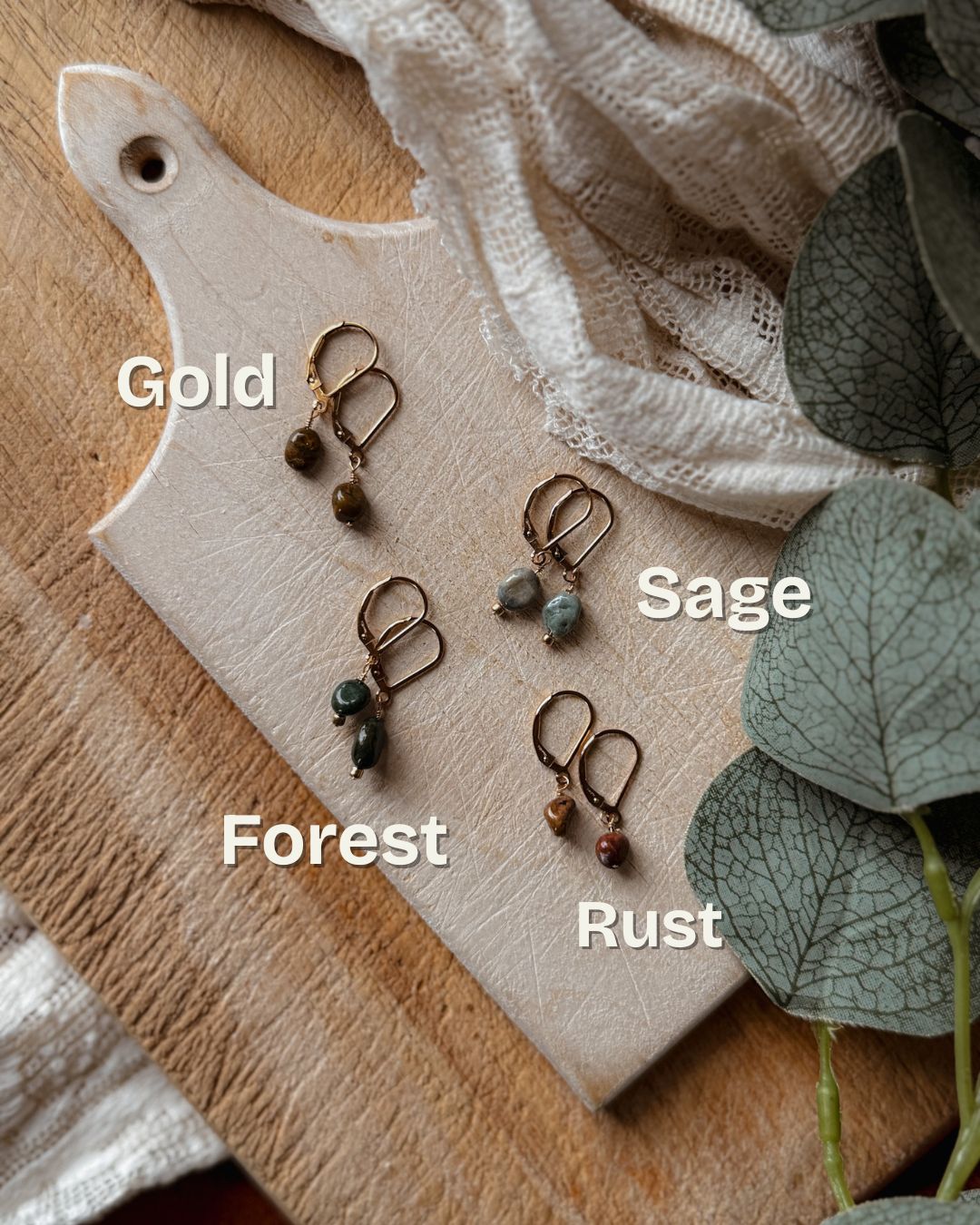 Ocean Jasper Earrings – 14k Gold Filled Lever Back Gemstone Jewelry