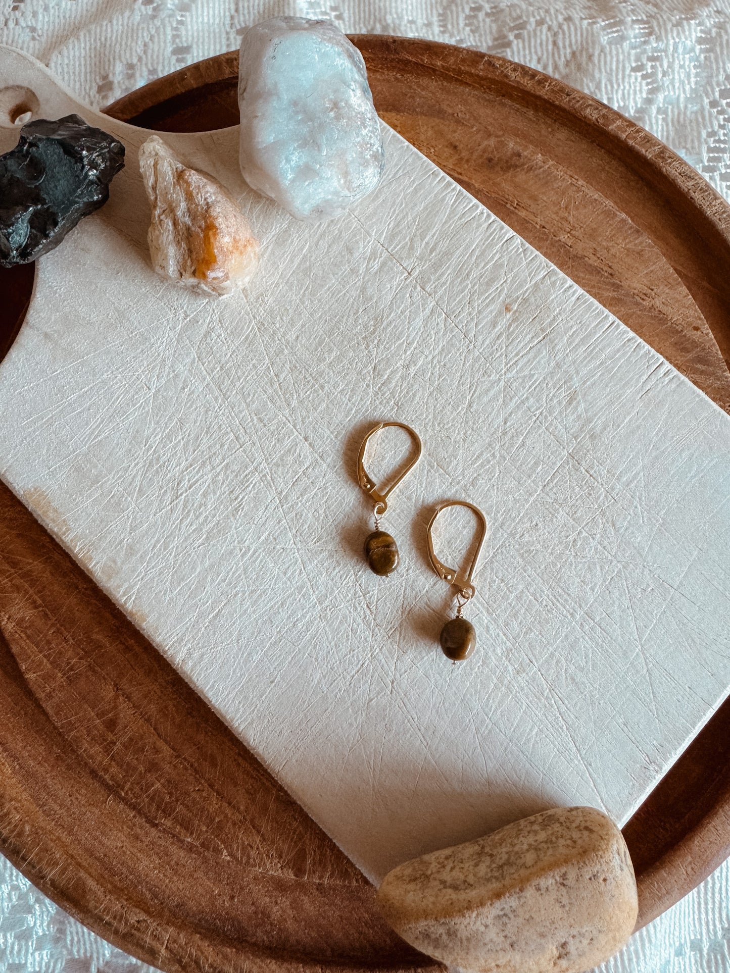 Ocean Jasper Earrings – 14k Gold Filled Lever Back Gemstone Jewelry