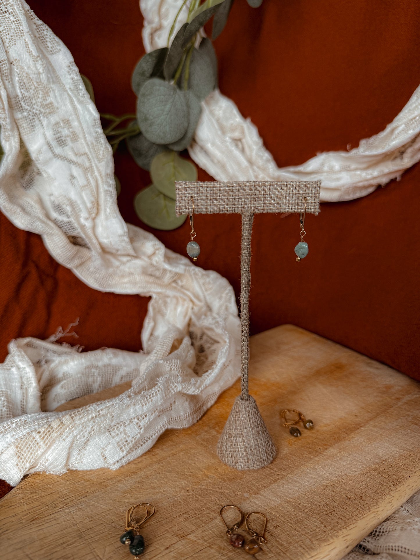 Ocean Jasper Earrings – 14k Gold Filled Lever Back Gemstone Jewelry