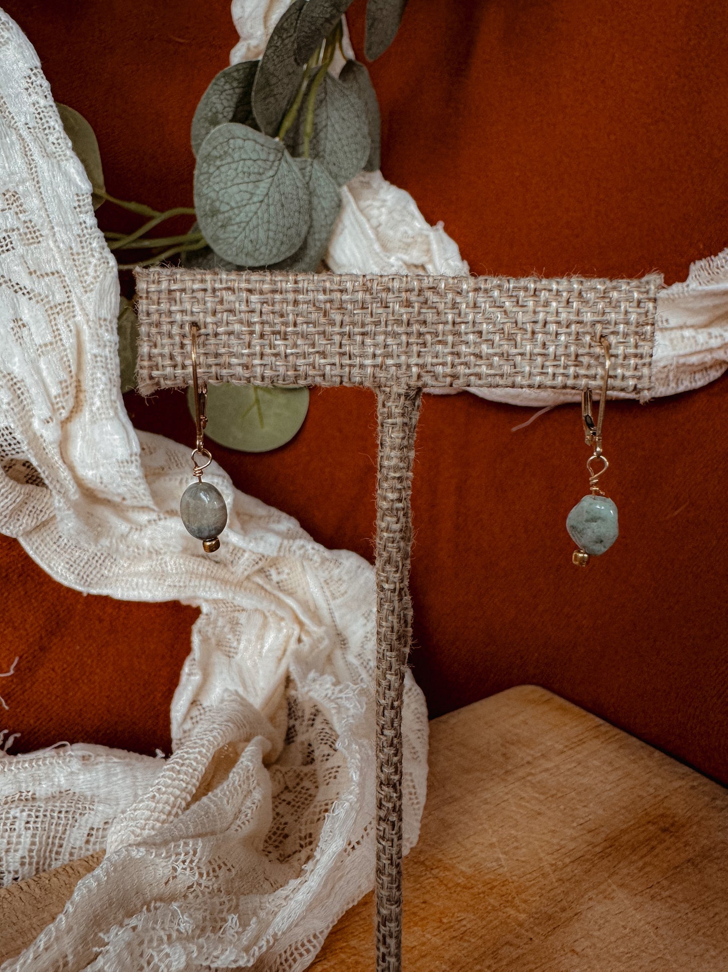 Ocean Jasper Earrings – 14k Gold Filled Lever Back Gemstone Jewelry