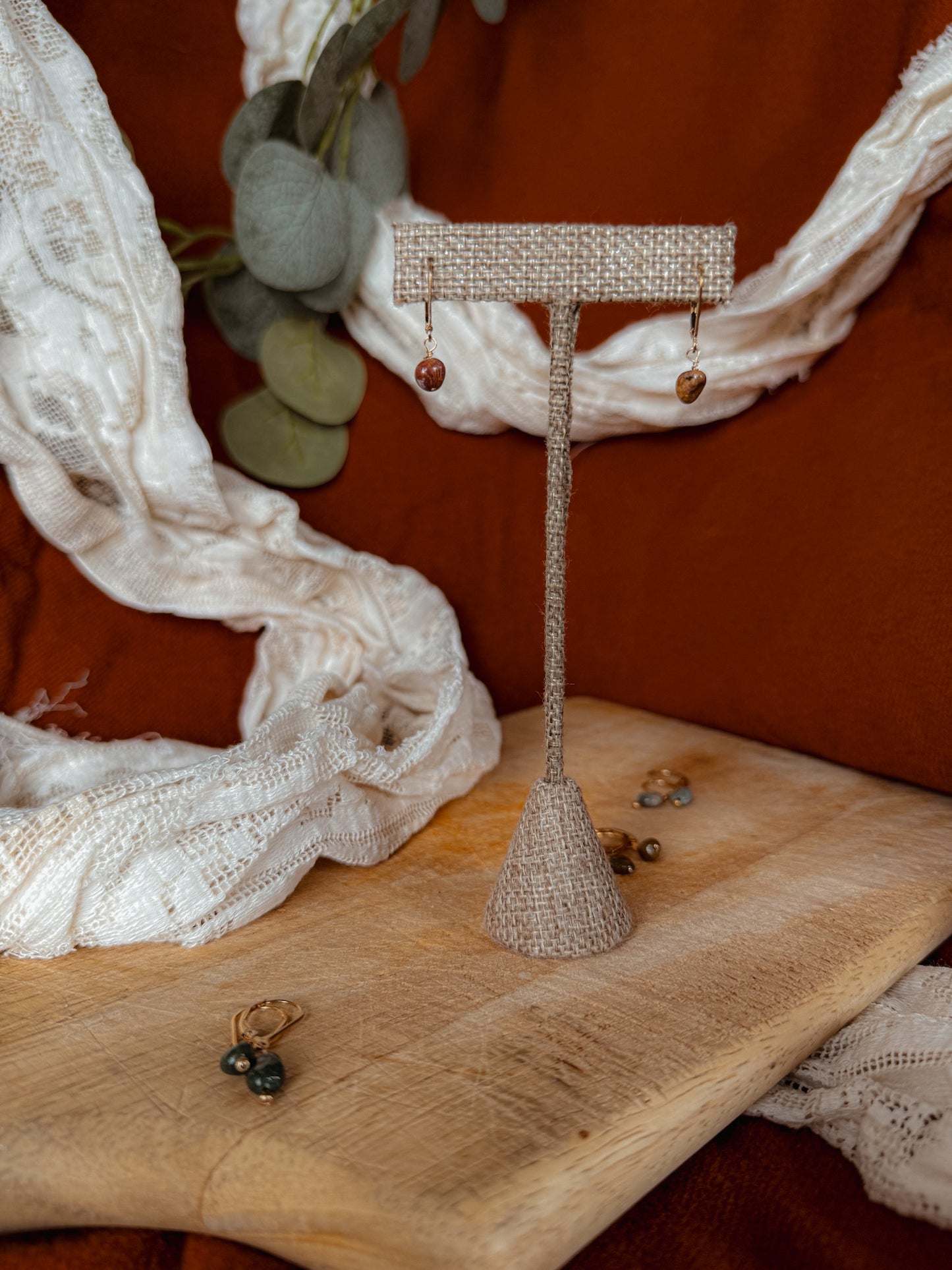 Ocean Jasper Earrings – 14k Gold Filled Lever Back Gemstone Jewelry