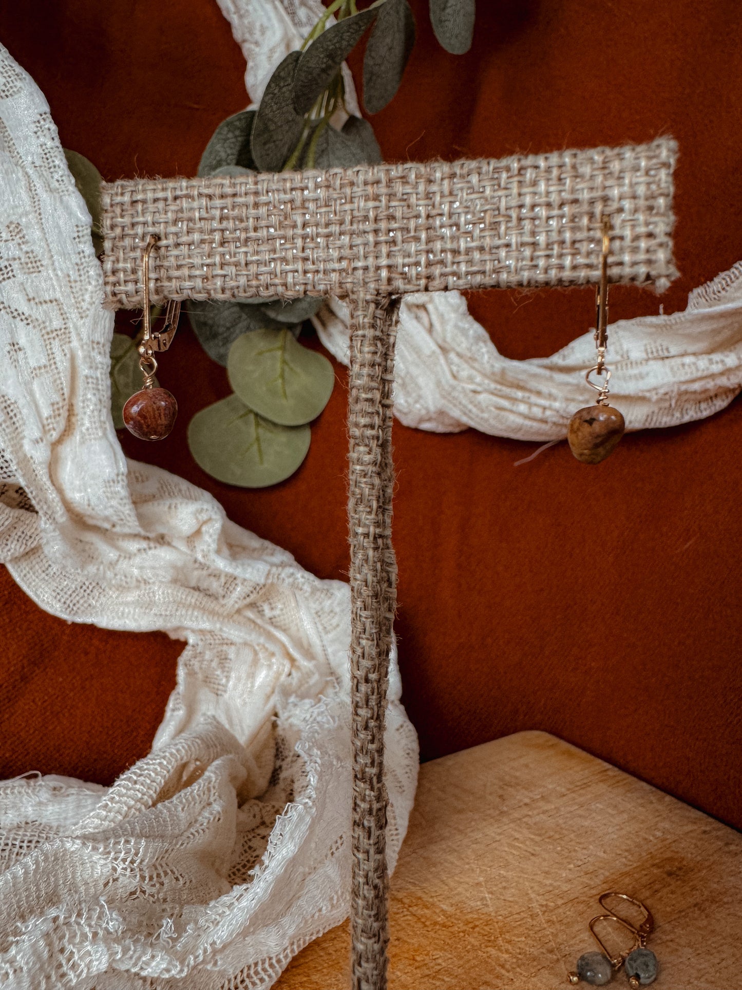 Ocean Jasper Earrings – 14k Gold Filled Lever Back Gemstone Jewelry