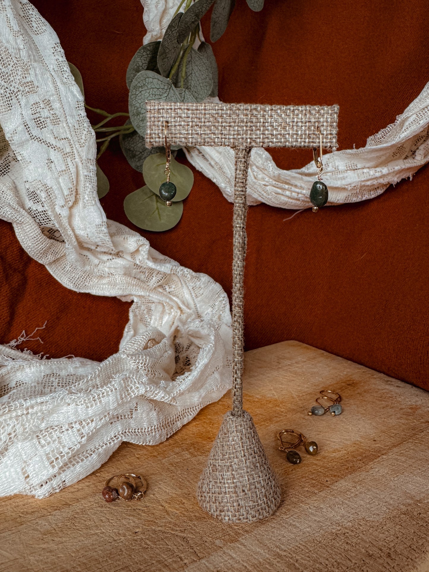 Ocean Jasper Earrings – 14k Gold Filled Lever Back Gemstone Jewelry