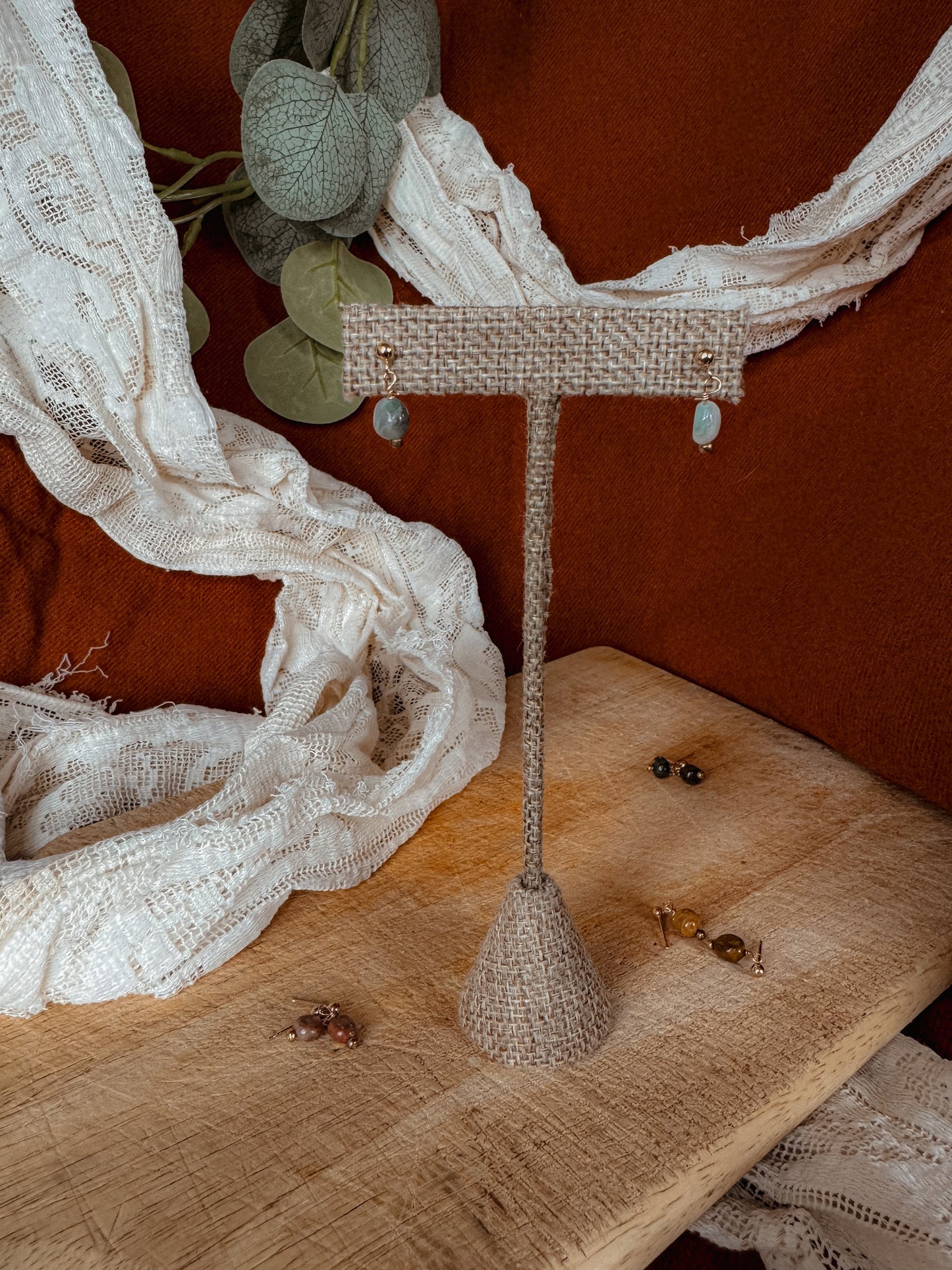 Ocean Jasper Earrings – 14k Gold Filled Post Gemstone Jewelry