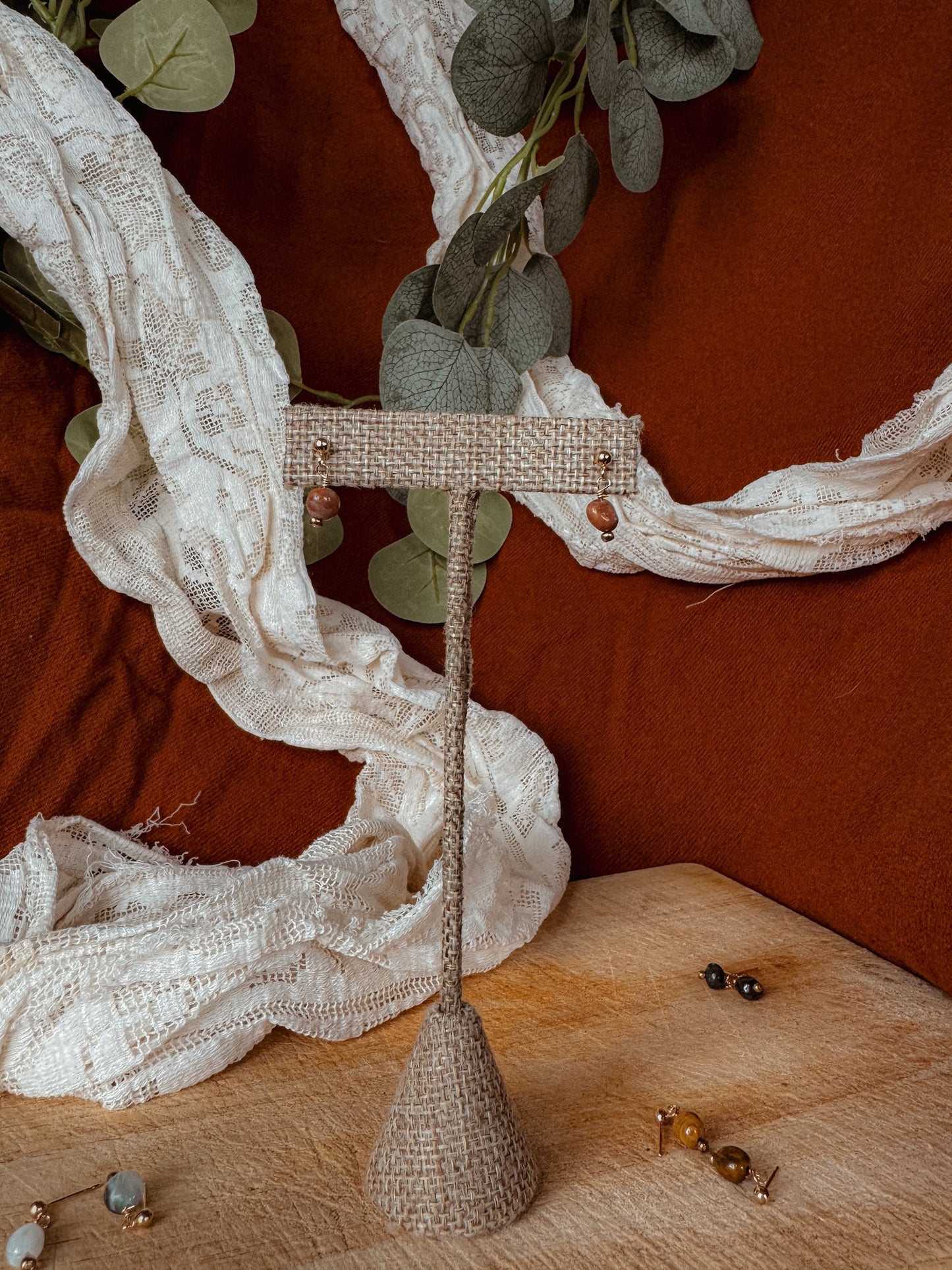 Ocean Jasper Earrings – 14k Gold Filled Post Gemstone Jewelry