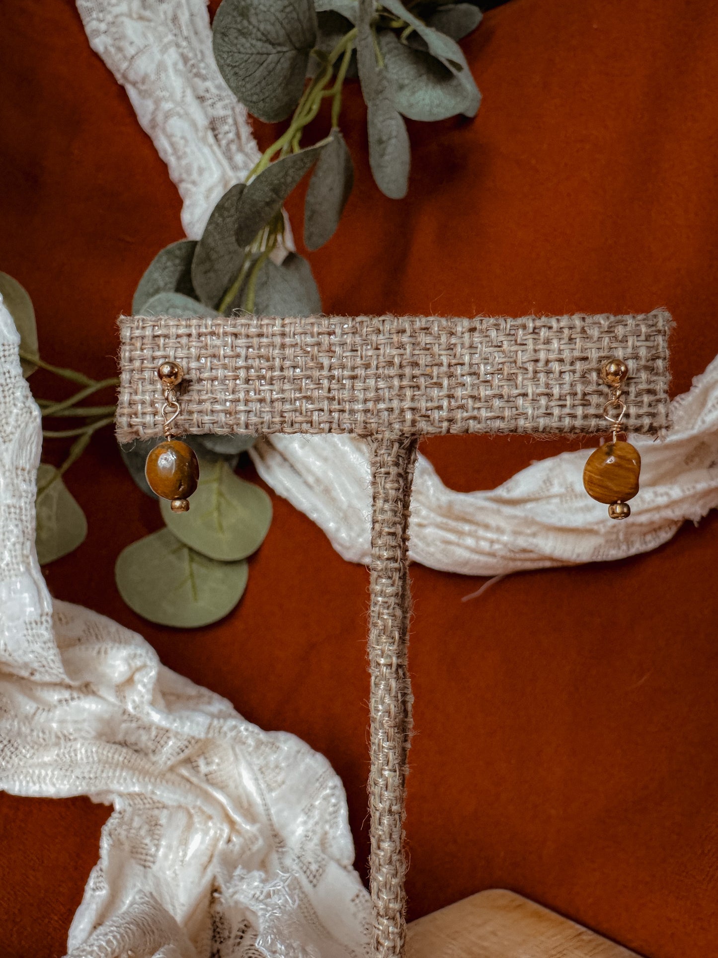 Ocean Jasper Earrings – 14k Gold Filled Post Gemstone Jewelry