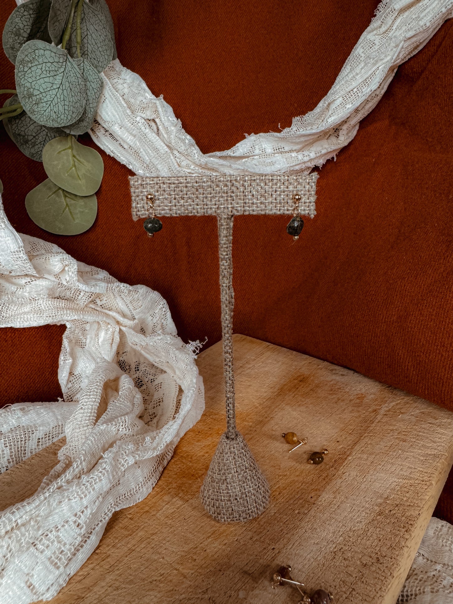 Ocean Jasper Earrings – 14k Gold Filled Post Gemstone Jewelry