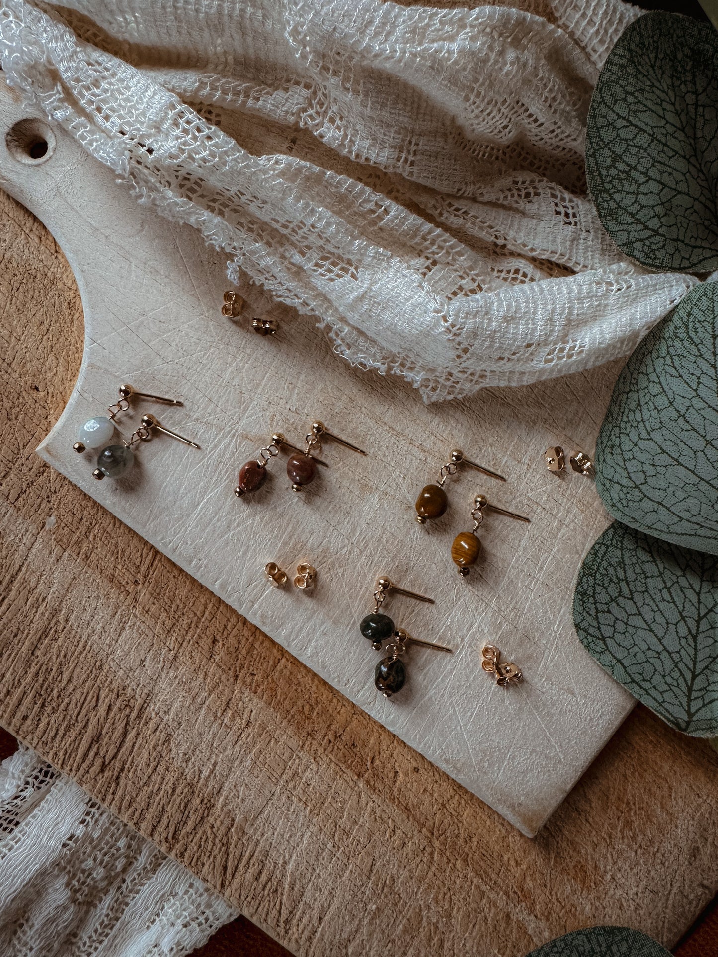 Ocean Jasper Earrings – 14k Gold Filled Post Gemstone Jewelry