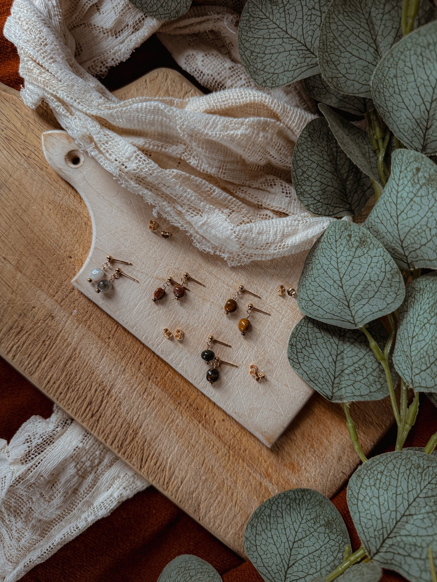 Ocean Jasper Earrings – 14k Gold Filled Post Gemstone Jewelry