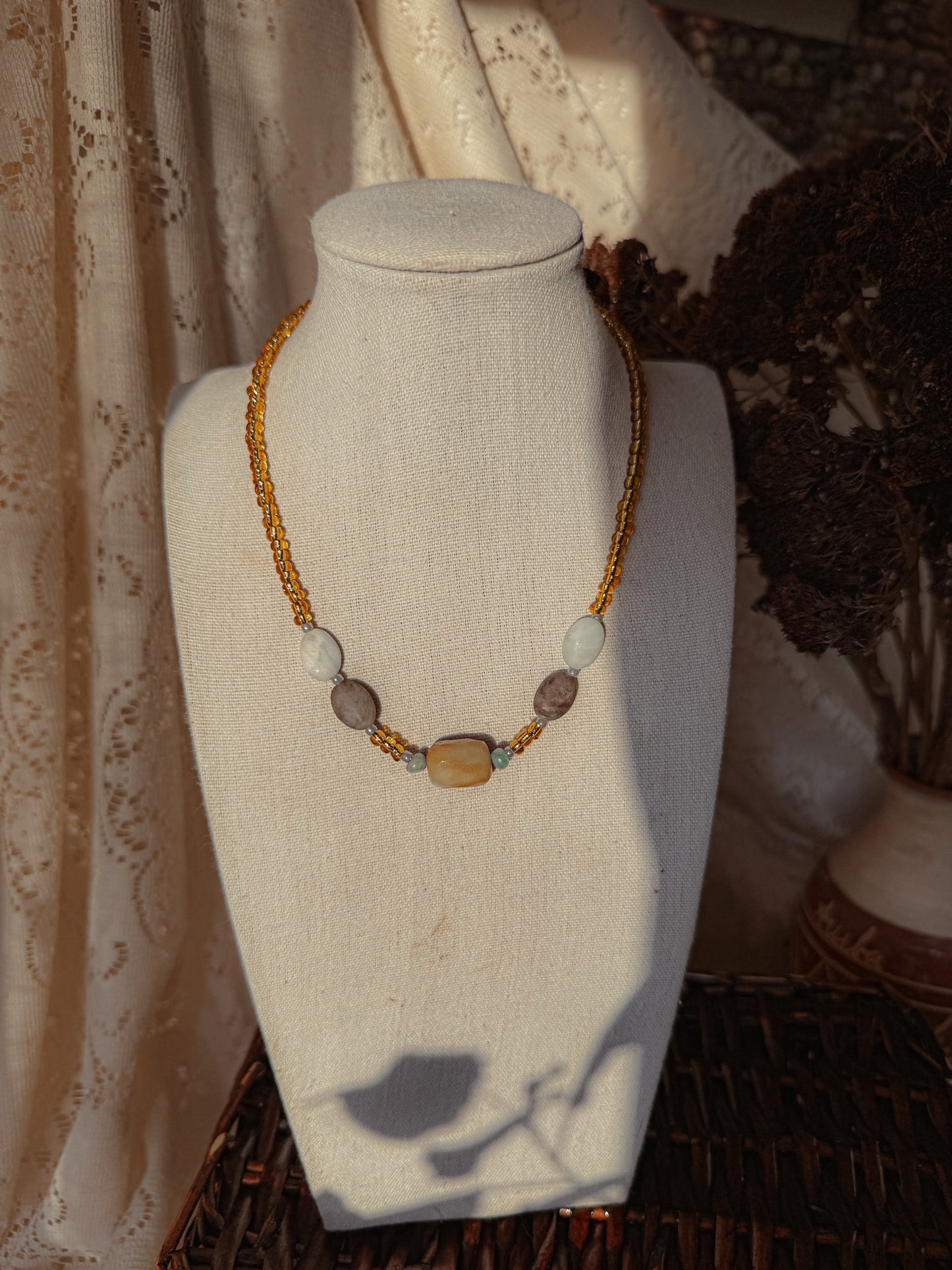 Amazonite Crystal Nugget Necklace