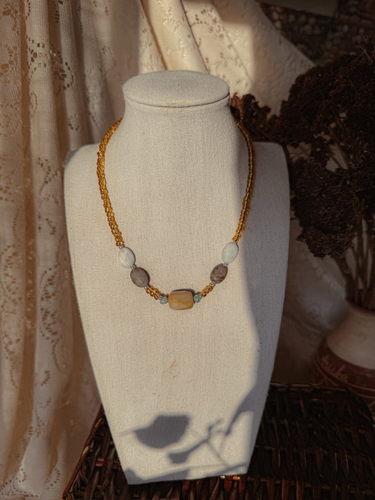 Amazonite Crystal Nugget Necklace