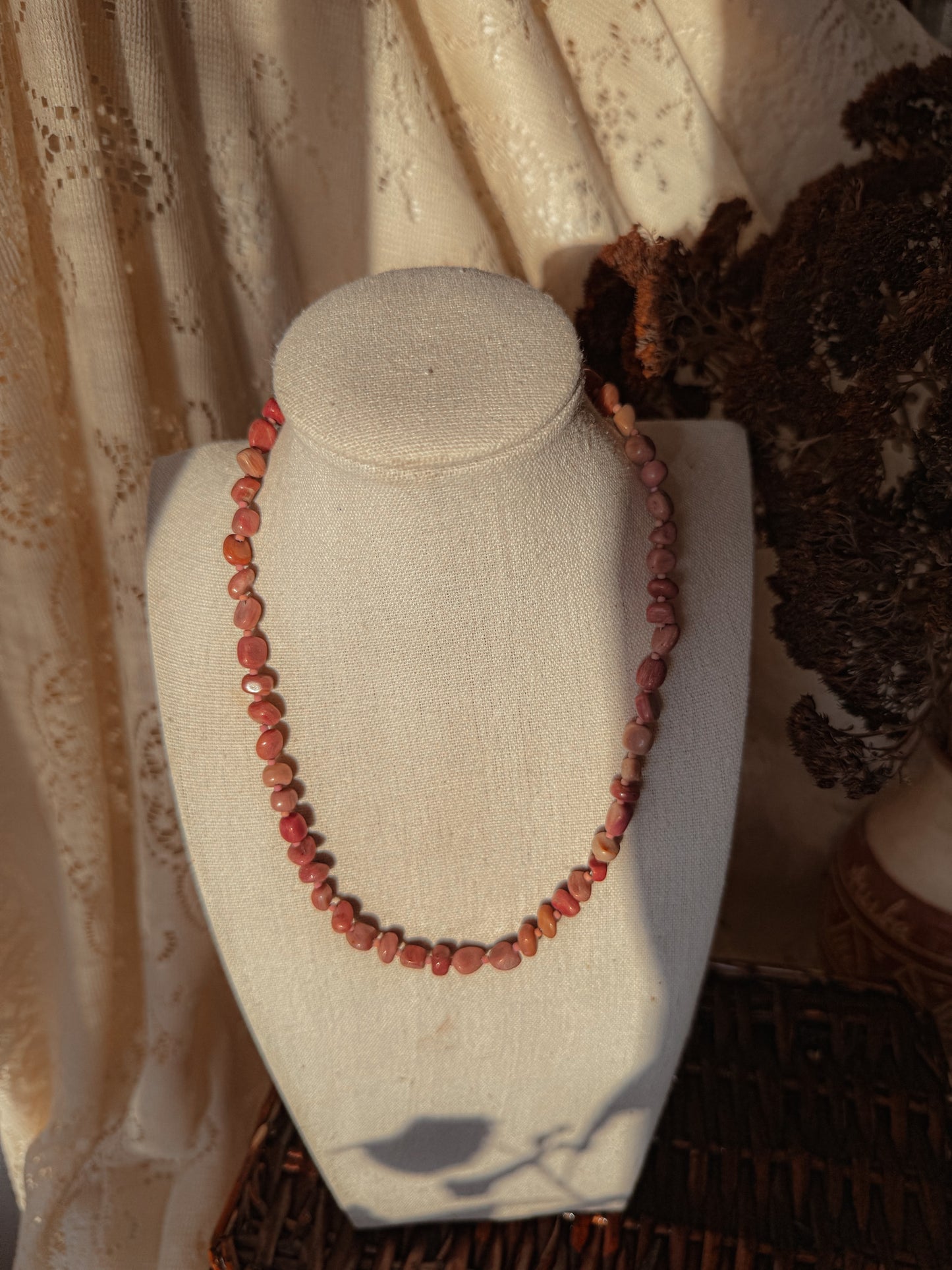 Rhodonite Nugget Necklace