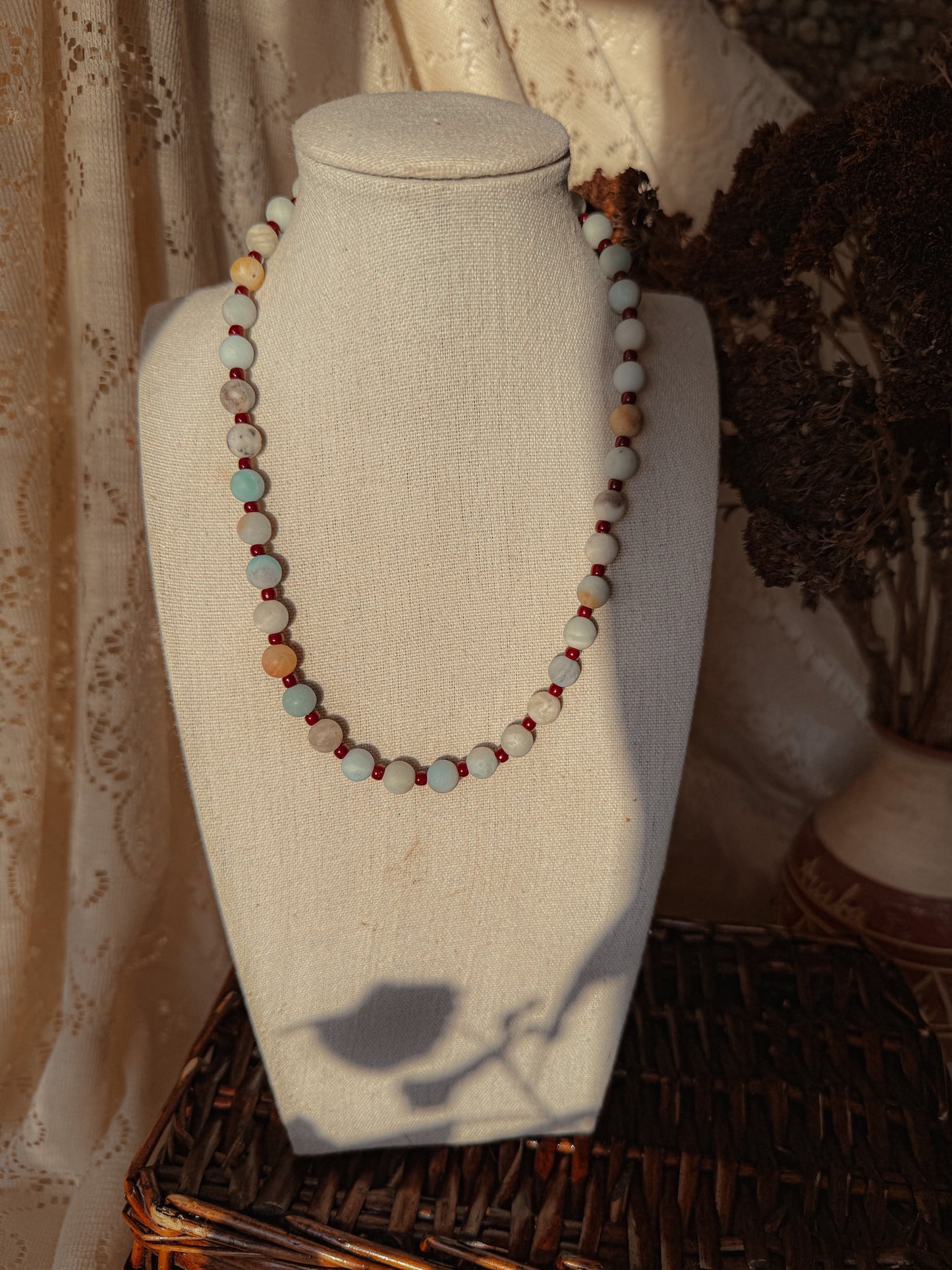 Amazonite Matte Round Necklace